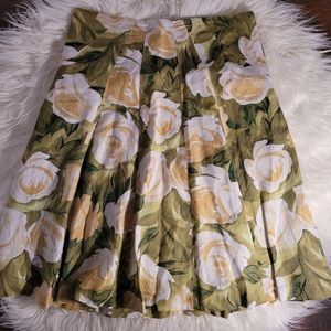 pleated flowery skirt